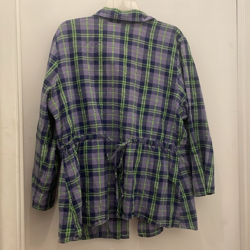 - Vintage Torrid Y2k plaid seersucker shirt size 2 grunge goth punk - Picture 5 of 7